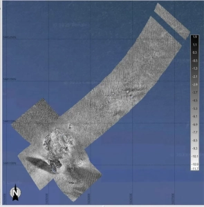 Backscatter image of the seabed
